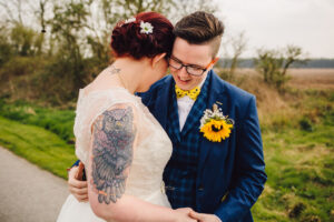 womensweddingbluecheckwaistcoat 300x200