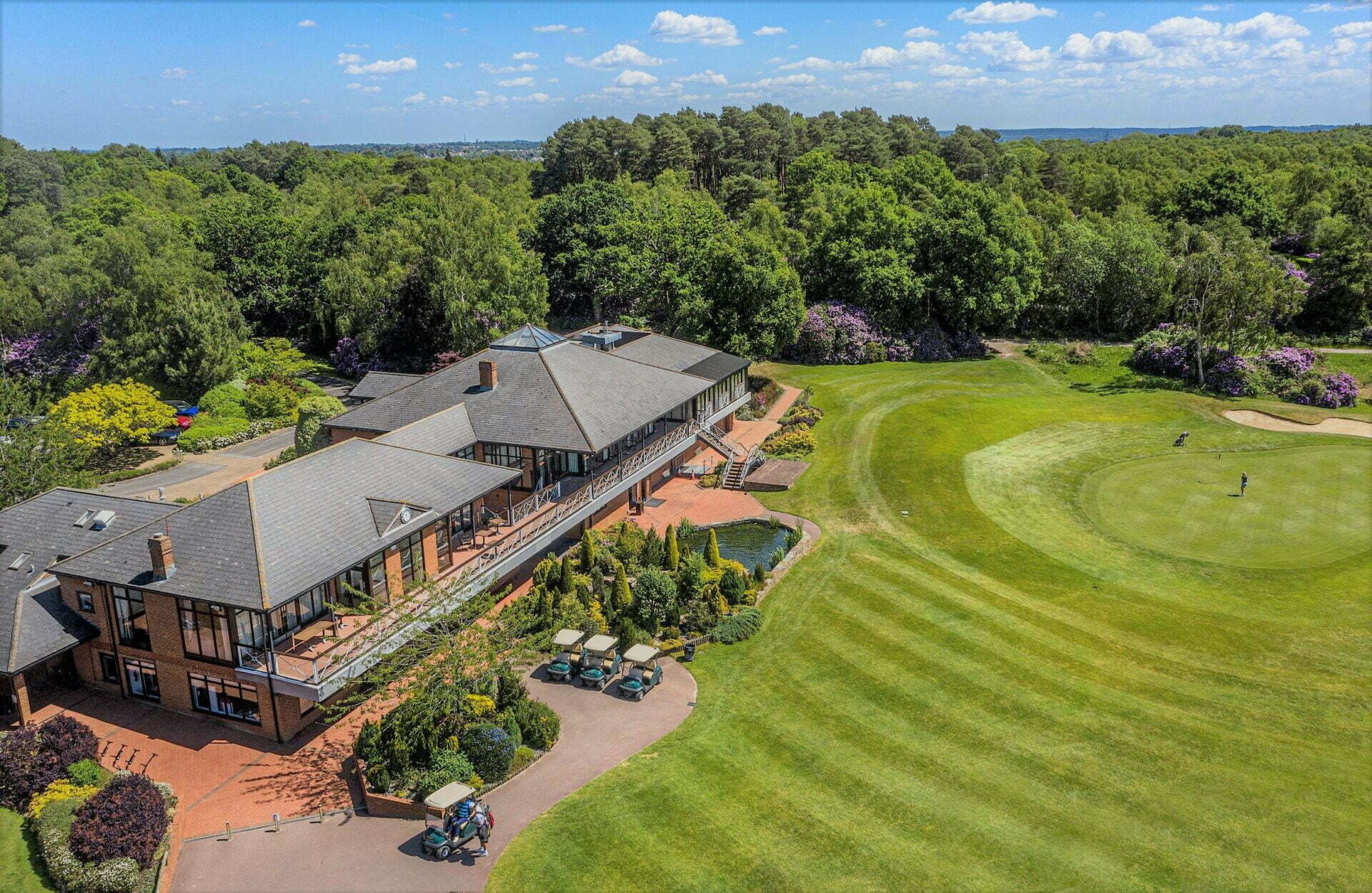 Bearwood Lakes Clubhouse rear and golf course JMC