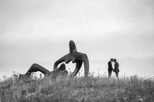 Chris and Greg with Large Reclining Figure Photo kate kuzminova 300x200