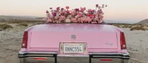 barbie and ken palm springs engagement styled shoot pink 6678 300x128