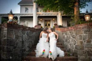 two brides fall wedding hudson valley31 300x200
