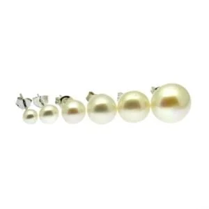 white pearl earrings sterling silver freshwater button pearls 133 p 300x300