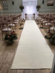 Dome room chiavari aisle runner flowers 225x300